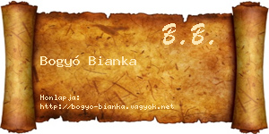 Bogyó Bianka névjegykártya