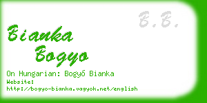 bianka bogyo business card
