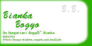 bianka bogyo business card